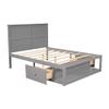 Full Size Bed Frame with Headboard and Drawers, Wood Full Bed Frame with Storage, Platform Bed Frame Full with Shelf on The End of The Bed,No Box Spring Needed (Gray) view 4