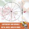 KRE Floral Garden Bicycle Wheel Metal Wire Wreath Rings 14 Inches Black Lightweight Round DIY Arts Craft Material Supplies Decor Making Centerpieces Floral Bouquet Decoration Pack of 4 with Bonus Thui view 2