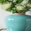 A&B Home Decorative Blue Ceramic Flower Vase, Home Decor Accent with Round Design, for Living Room Kitchen Entryway Tabletop Countertop Mantel, 10" x 10" x 9" view 3