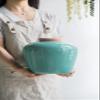 A&B Home Decorative Blue Ceramic Flower Vase, Home Decor Accent with Round Design, for Living Room Kitchen Entryway Tabletop Countertop Mantel, 10" x 10" x 9" view 4
