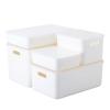 ANCATE Japanese-style pure white storage basket, wardrobe inside drawer organizing box, tabletop cosmetics storage box, covered stationery box  082L view 1