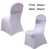 Pack of 100 Sequin Silver Chair Sashes Bows Glitter Chair Bands with Buckle view 2