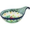 Polmedia Polish Pottery Condiment Dish UNIKAT - Green Tranquility Pattern Handmade in Boleslawiec Poland by Ceramika Artystyczna + Certificate of Authenticity view 1