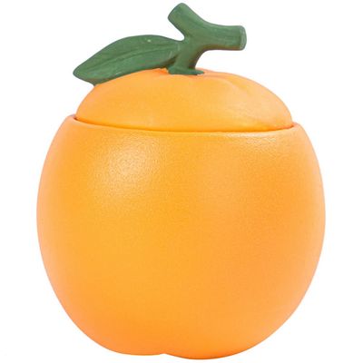 Hemoton Ceramic Canister with Lid Fruit Orange Shaped Tea Canister Sugar Bowl Salt Coffee Sugar Sealed Jar Small Cookie Jar Kitchen Food Storage Container