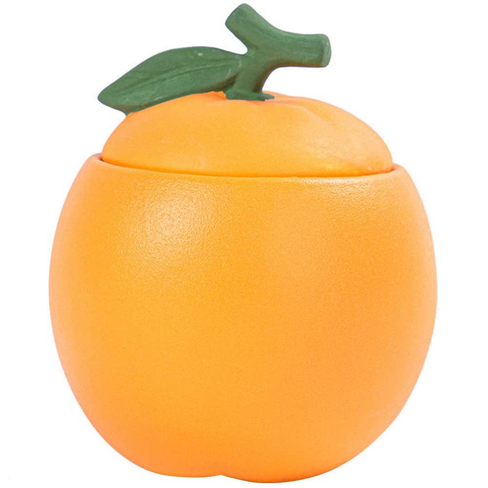 Hemoton Ceramic Canister with Lid Fruit Orange Shaped Tea Canister Sugar Bowl Salt Coffee Sugar Sealed Jar Small Cookie Jar Kitchen Food Storage Container