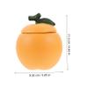 Hemoton Ceramic Canister with Lid Fruit Orange Shaped Tea Canister Sugar Bowl Salt Coffee Sugar Sealed Jar Small Cookie Jar Kitchen Food Storage Container view 2