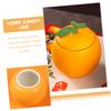 Hemoton Ceramic Canister with Lid Fruit Orange Shaped Tea Canister Sugar Bowl Salt Coffee Sugar Sealed Jar Small Cookie Jar Kitchen Food Storage Container view 3