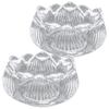 Zerodeko 2pcs Glass Lotus Candle Holders Decorative Candlestick Holders for Home Weddings and Meditation Elegant Design for Tealights and Taper Candles view 1
