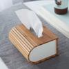 Rectangular Tissue Cover Holder Tissue Box Cover Dispenser Creative Wooden Tissue Box Napkin Organizer for Bathroom Bedroom Office and Car view 2