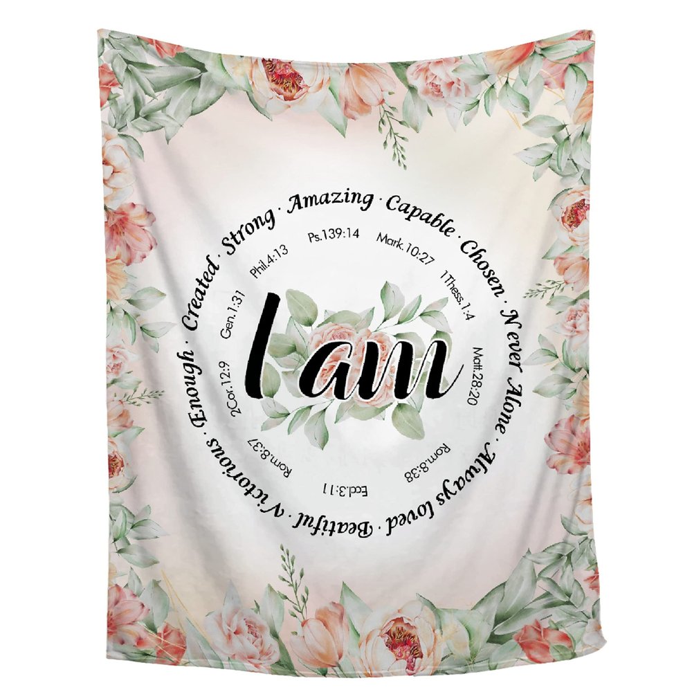 AMITAYUS Christian Gifts - Sympathy Prayer Blanket Bible Verse Healing Scripture Fleece Throw Religious Inspirational Gifts for Women Friends - Cancer Patients Must Have - 90''x120''