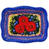 Polmedia Polish Pottery Rectangular Baker UNIKAT - Red Finesy Pattern Handmade in Boleslawiec Poland + Certificate of Authenticity view 2