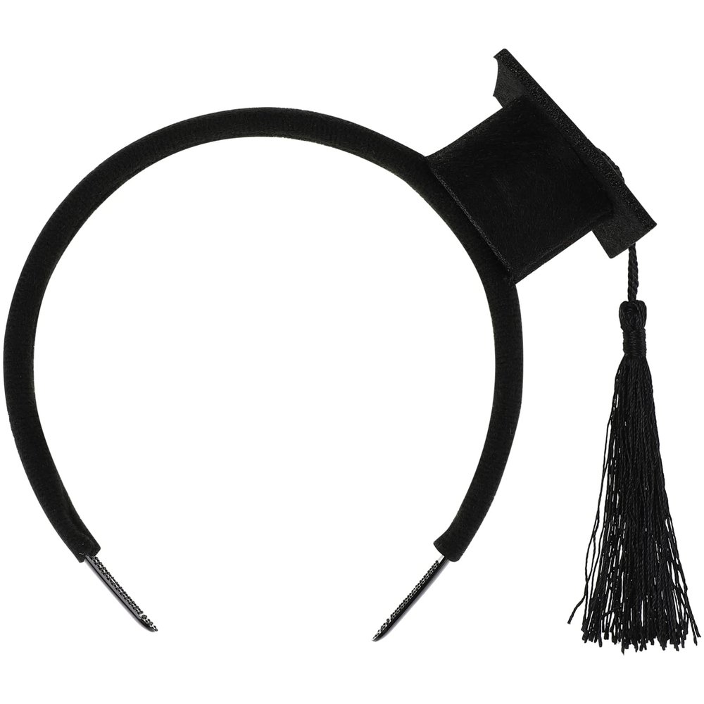 ifundom Graduation Hat Headband with Black Tassel Mini Bachelor Cap Headband for Graduation Party Dress Up Costume Accessory
