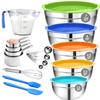 MIKULA Mixing Bowls Set, 22PCS Large Stainless Steel Mixing Bowl with Lids Set, Large Nesting Bowls 7/6/4.5/3.5/2.5QT, Measuring Cups and Spoons Baking Storage Metal Bowl for Kitchen Prep Supplies view 1