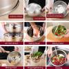 MIKULA Mixing Bowls Set, 22PCS Large Stainless Steel Mixing Bowl with Lids Set, Large Nesting Bowls 7/6/4.5/3.5/2.5QT, Measuring Cups and Spoons Baking Storage Metal Bowl for Kitchen Prep Supplies view 3