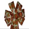 1 Pcs 10" Hand Made Leaf Pumpkin Quilt Wired Wreath Bow Fall Thanksgiving Brown Orange view 1