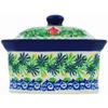 Polmedia Polish Pottery Mini Cake Box 4", Salt Box, UNIKAT - Cozy Bullfinch Pattern Handmade in Boleslawiec Poland by Ceramika Artystyczna + Certificate of Authenticity view 3