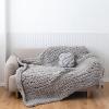 Chunky Knit Throw Blanket 70x78in, Super Warm Soft Chenille Yarn Cable Knitted Blankets and Throws Cozy Thick Crochet Blanket, Chunky Knit Blankets for Bed view 1