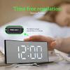 Led Alarm Clock Digital Electronic Alarm Clocks Curved Screen Mirror Temperature Clock with Snooze Function Desk Clock (Color : 669white) view 4