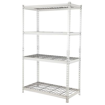 Pachira 30" W x 12" D x 60" H Adjustable Height 4-Shelf Steel Shelving Unit Utility Organizer Rack for Home, Office, and Warehouse, White