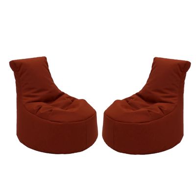Factory Direct Partners Element Paddle Out Bean Bag Chair for Kids, Comfy Indoor Outdoor Bean-Filled Flexible Seating for Reading, Playroom, Classroom, Patio or Garage (2-Pack) - Rust Red, 14032-118