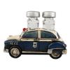 1 Set Of Vintage Blue Police Patrol Car Figurine Holder And Salt Pepper Shakers view 3