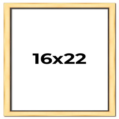 Poster Palooza 16x22 Frame Gold With Black Lip Solid Wood Picture Frame | 1.25 Inch Moulding Width | With UV Acrylic Plexiglass, Foam Board Backing & Hang Hardware Included