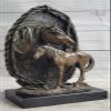 Bronze Horse Heads Bust Statue Stable Equestrian BARN Art Deco Marble Sculpture Decorative Artwork by Think Bronze view 2