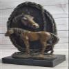 Bronze Horse Heads Bust Statue Stable Equestrian BARN Art Deco Marble Sculpture Decorative Artwork by Think Bronze view 3