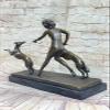 After Marcel Andr Bouraine (French 1886-1948) Bronze, A Nude with Two Greyhou Decorative Artwork by Think Bronze view 2
