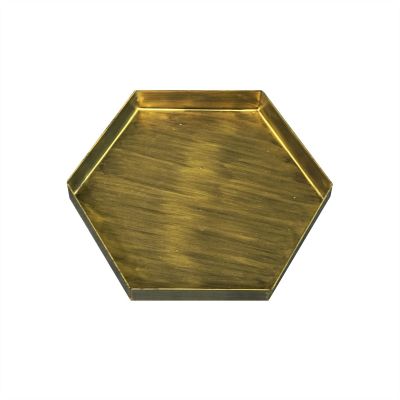 Serving Tray Hexagon Vintage Home Storage Tray Metal Brushed Storage Tray Cosmetics Storage Jewelry Storage Decorative Trays (Size : 1)