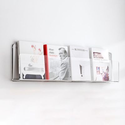 Floating Wall Bookshelf for Kids 16 24 32 40 47 Inch, Wall Mount Acrylic Magazine Holder, Hanging Brochure File Display Stand for Office, Home, Exhibitions ( Color : Clear , Size : L - 40cm/15.7in )