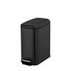 DYPASA Wastepaper Basket Stainless Steel Pedal Trash Can Household Bathroom Kitchen Living Room Small Trash Can Garbage Can (Color : Black) view 1