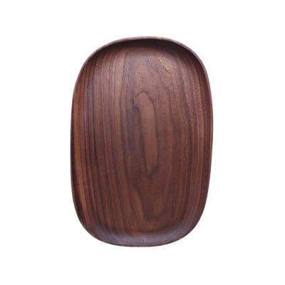 Serving Tray Decorative Tray Luxury Wooden Tray Creative Irregular Shape Bread Dim Sum Service Tray Household Walnut Storage Tray Coffee Table Tray (Size : D)