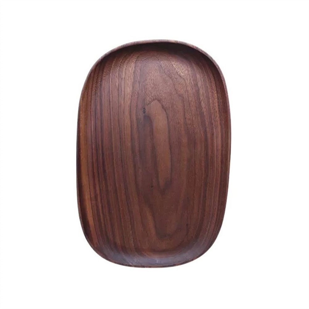 Serving Tray Decorative Tray Luxury Wooden Tray Creative Irregular Shape Bread Dim Sum Service Tray Household Walnut Storage Tray Coffee Table Tray (Size : D)