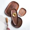 Serving Tray Decorative Tray Luxury Wooden Tray Creative Irregular Shape Bread Dim Sum Service Tray Household Walnut Storage Tray Coffee Table Tray (Size : D) view 3