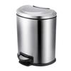 DYPASA Wastepaper Basket Stainless Steel Pedal Trash Can Household Bathroom Kitchen Living Room Waste Bin Silent Descending Cover Brushed Matte Appearance Trash Can 6 Liters (1.6 Gallons) Garbage Can view 1