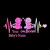 Dreothy Customize Your Baby's Name Heartbeat Twins on Board Vinyl Stickers, Funny Baby on Board Stickers for Cars Window Decal Safety Sign Truck Decals Bumper Stickers (Customize Name) view 1