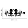 Dreothy Customize Your Baby's Name Heartbeat Twins on Board Vinyl Stickers, Funny Baby on Board Stickers for Cars Window Decal Safety Sign Truck Decals Bumper Stickers (Customize Name) view 3