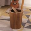 DYPASA Garbage Recycling Bin Wooden Trash Can with Lid High-end Home Living Room Bedroom Creative Simple Office Hotel Large Paper Basket Kitchen Trash Can (Color : 1) view 4