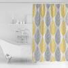 Anzona Yellow and Grey Leaf Texture Waterproof Shower Curtains Set - Stall 54 x 78 Inch, Abstract Art Leaves Polyester Fabric Bathroom Curtain with 12 Hooks, Bathroom Accessories, 1 Panel view 3