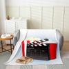 Erosebridal Movie Theater Fleece Blanket for Sofa Bed Black White Clapper Board Throw Blanket All Season 3D Popcorn Coke Drinks Fuzzy Blanket Cinema Tickets Plush Bed Blanket Bedroom Decor, 40"x50" view 2