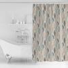 Anzona Colorful Geometric Leaves Waterproof Shower Curtains Set - Extra Long 72 x 78 Inch, Summer Tropical Linen Texture Polyester Fabric Bathroom Curtain with Hooks, Bathroom Accessories view 3