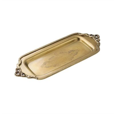 Serving Tray European Vintage Small Tray Copper Decorative Tray Top Grade Jewelry Display Tray Dessert Tray Decorative Trays