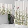 YISURE 2 Piece Wildflower Botanical Shower Curtain Set with Window Curtain, 72x72 with 30x36 inches, Floral Plant Sage Green Leaves Decorative Shower Curtain with Matching Window Panel view 2