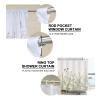 YISURE 2 Piece Wildflower Botanical Shower Curtain Set with Window Curtain, 72x72 with 30x36 inches, Floral Plant Sage Green Leaves Decorative Shower Curtain with Matching Window Panel view 3