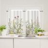 YISURE 2 Piece Wildflower Botanical Shower Curtain Set with Window Curtain, 72x72 with 30x36 inches, Floral Plant Sage Green Leaves Decorative Shower Curtain with Matching Window Panel view 4
