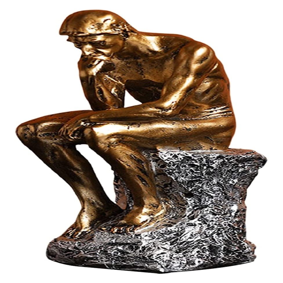 ALDEPO Sculpture Tabletop Decor Ornament Office Craft People Stable Room Sculpture Thinker Statue for Desktop Resin Bedroom Statue