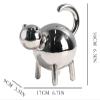 ALDEPO Sculpture Tabletop Simple Modern Abstract Animal Metal Silver Cat Sample Room Living Room Porch Desktop Statue view 2