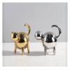 ALDEPO Sculpture Tabletop Simple Modern Abstract Animal Metal Silver Cat Sample Room Living Room Porch Desktop Statue view 3
