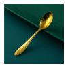 Soup Spoons Brass Spoon Household Spoon Handmade Coffee Spoon Long Handle Thickened Pure Copper Solid Tableware Dessert Spoon Dinner Spoon Table Spoon (Color : 1) view 1